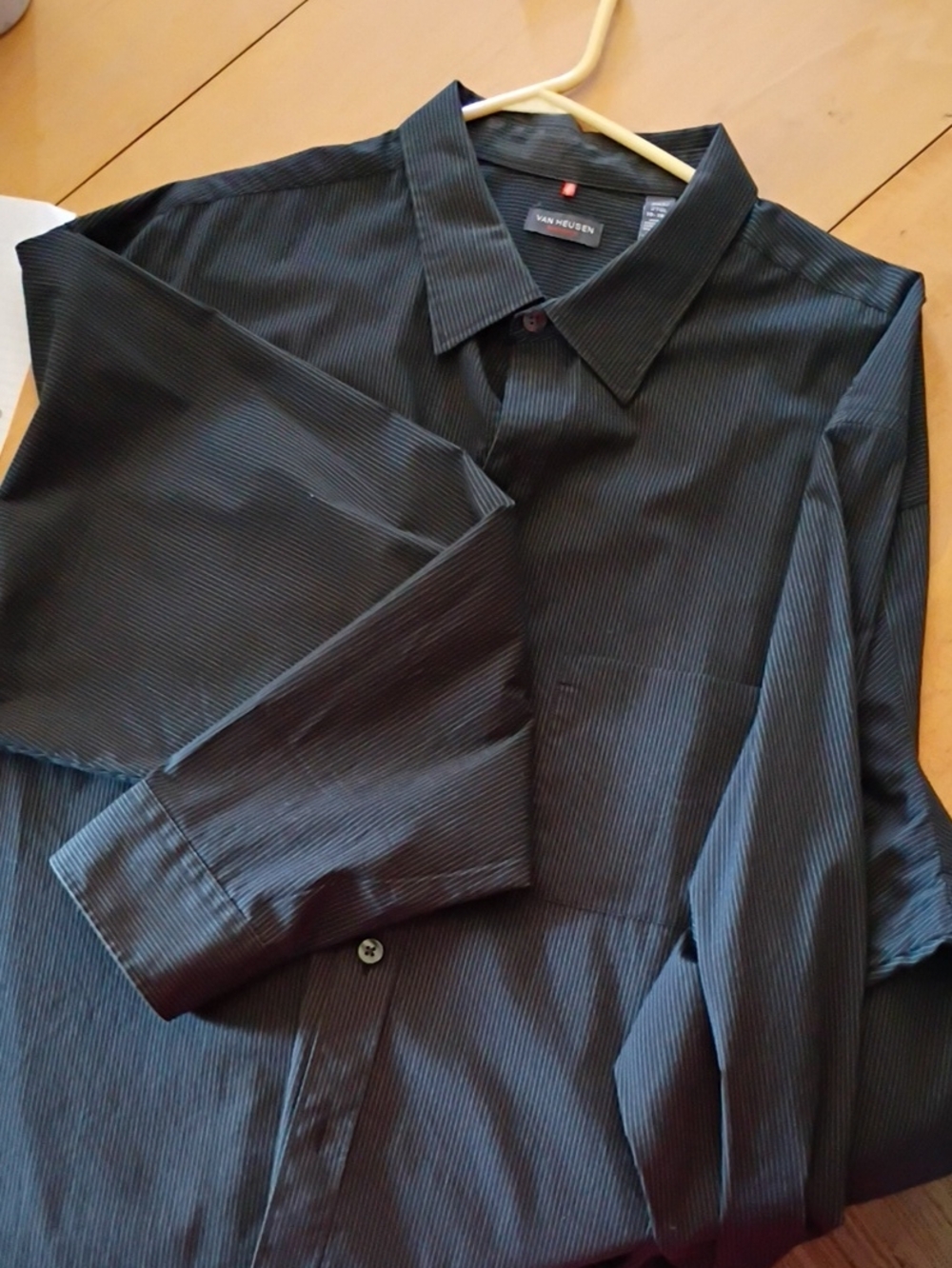 Van Heusen Black Subtle Pinstripe Dress Shirt